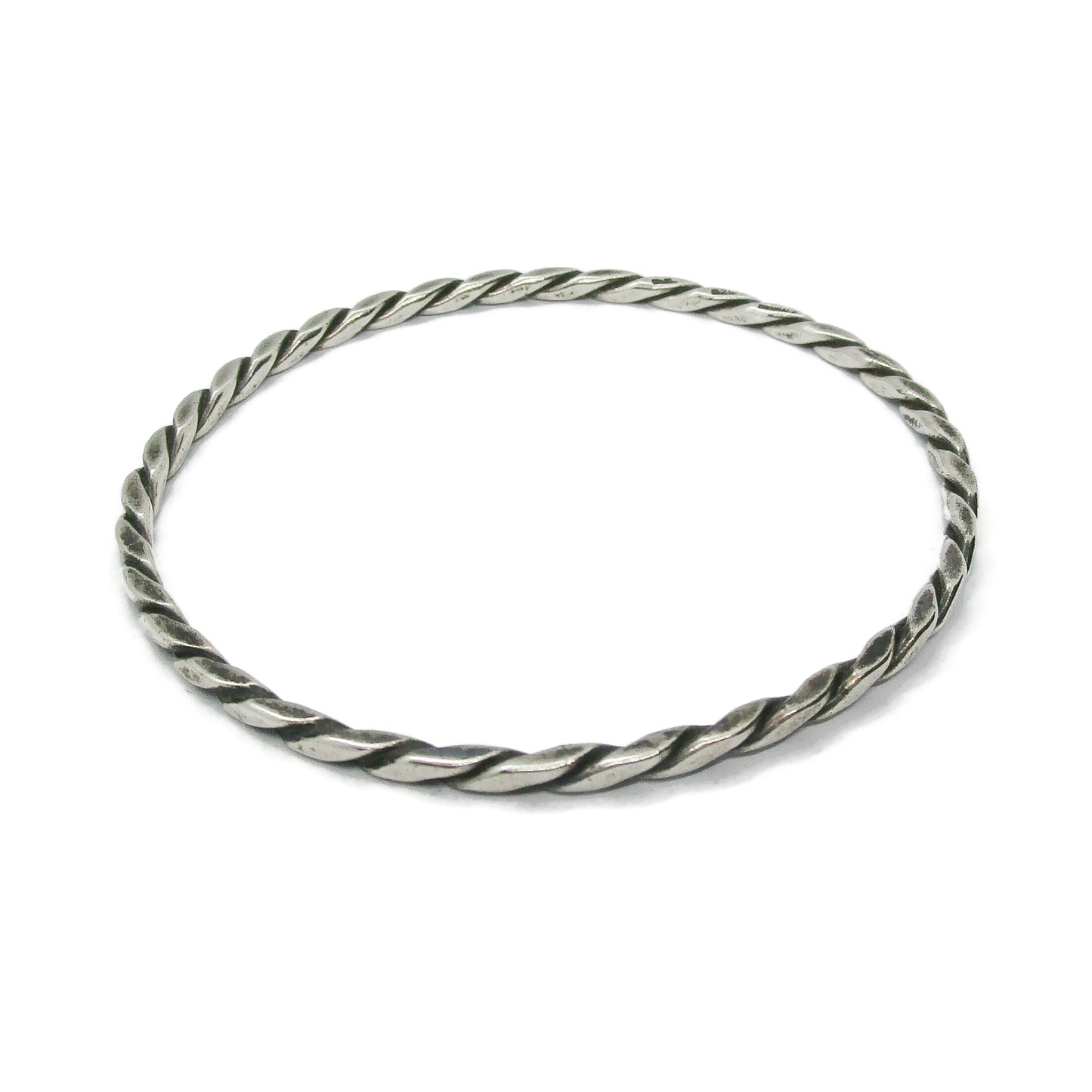 Vintage Randers Solvvefabrik sterling silver bangle seen from above