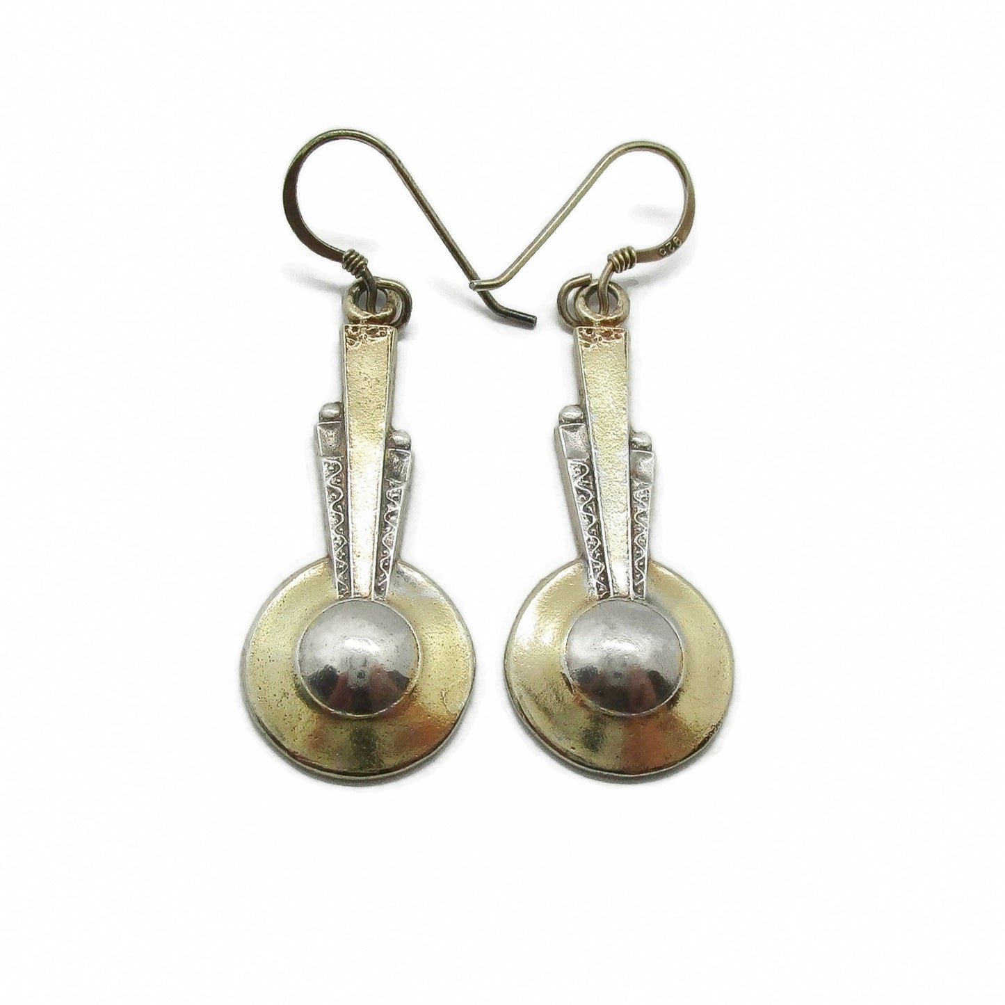 Vintage sterling silver art deco style earrings, Australia
