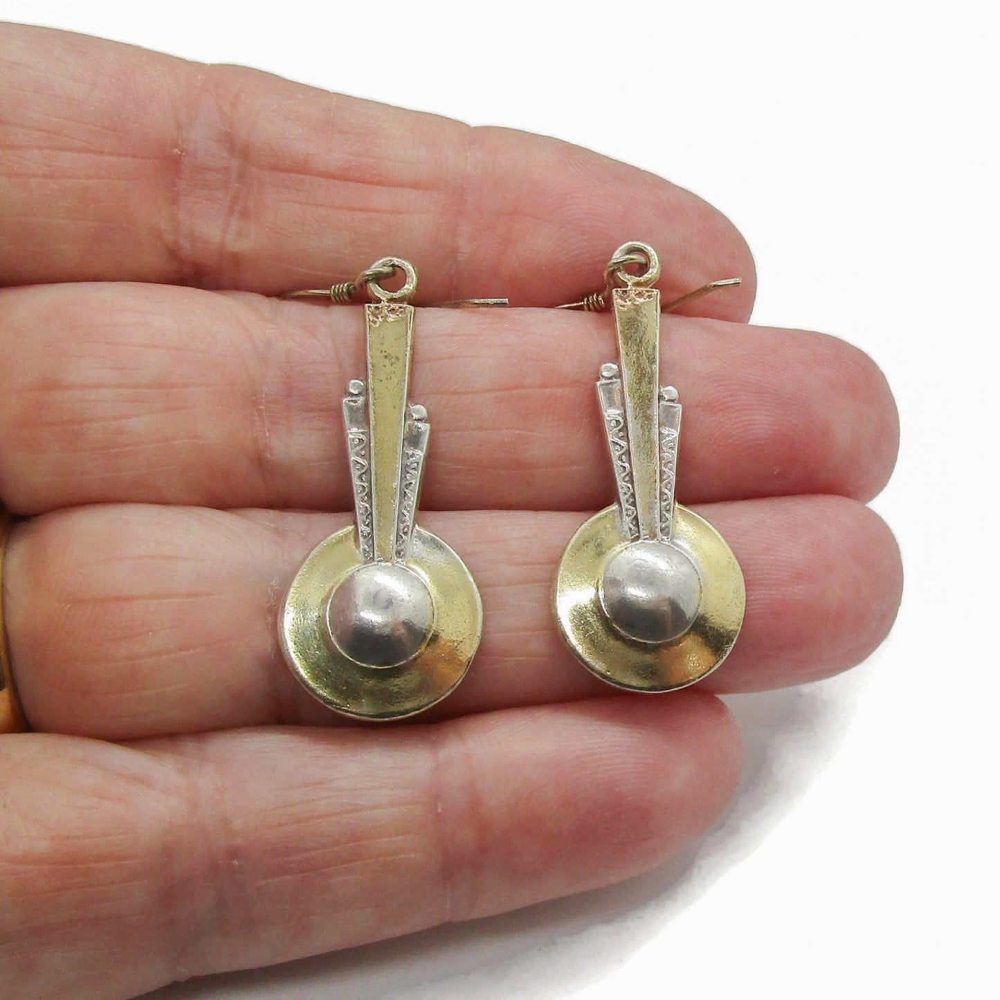 Vintage sterling silver art deco style earrings, Australia