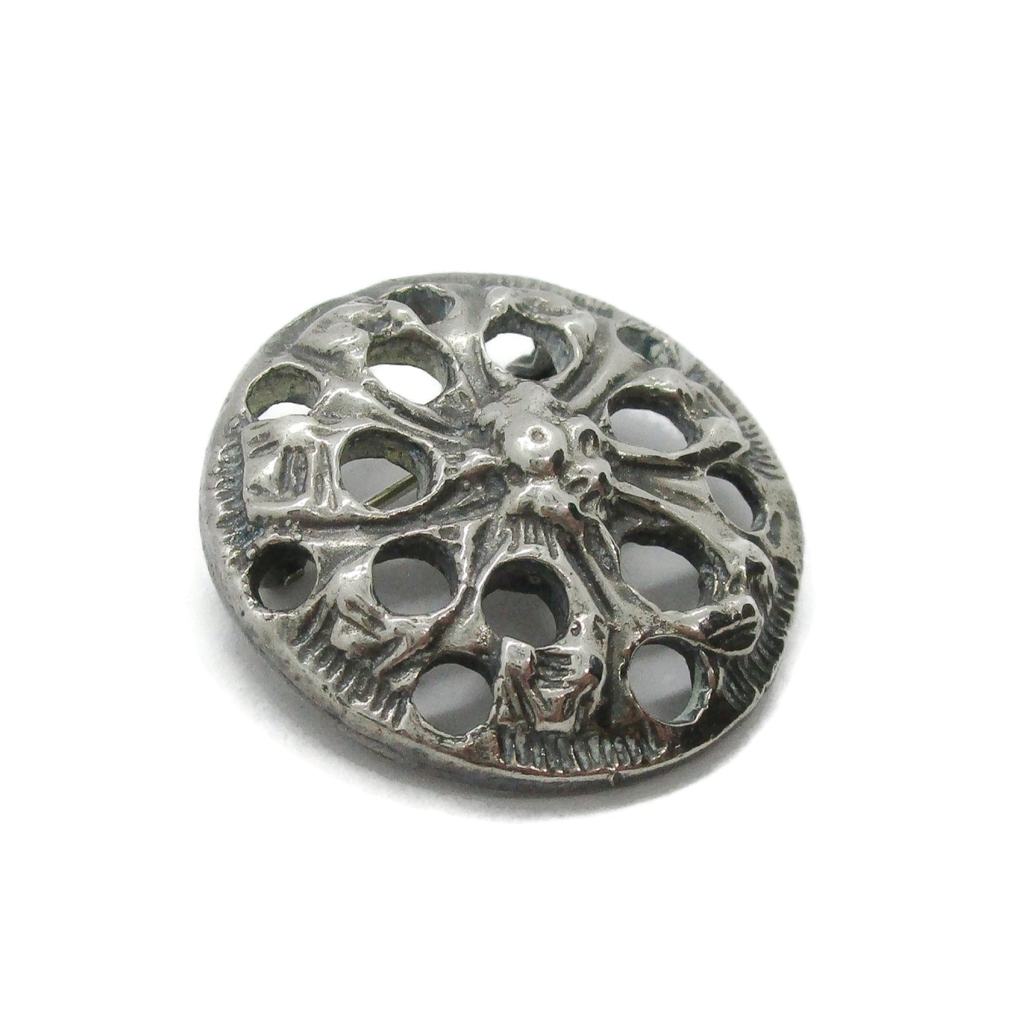 Gisbert Dunker Norway 830 silver viking brooch on an angle