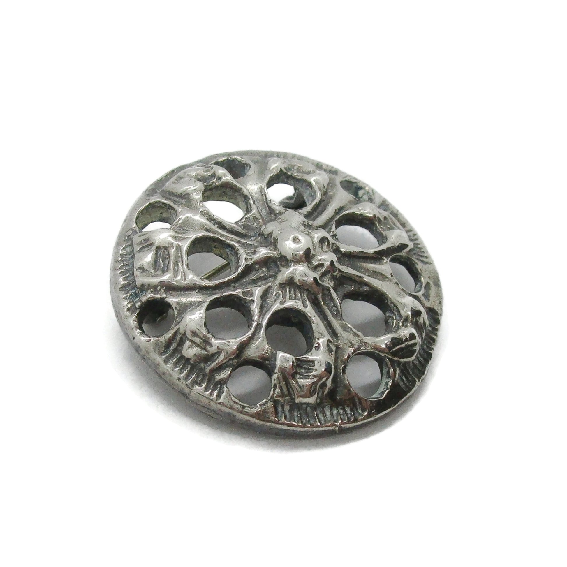 Gisbert Dunker Norway 830 silver viking brooch on an angle