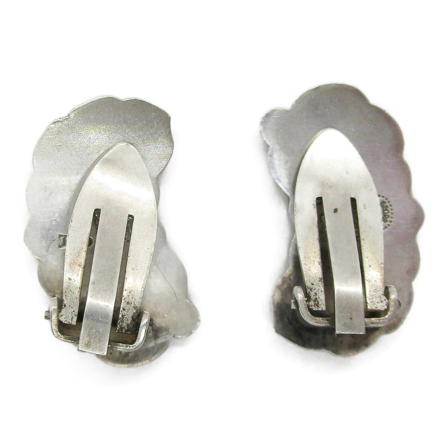 Back view of a pair of Georg Jensen sterling silver clip on earrings design number 50A