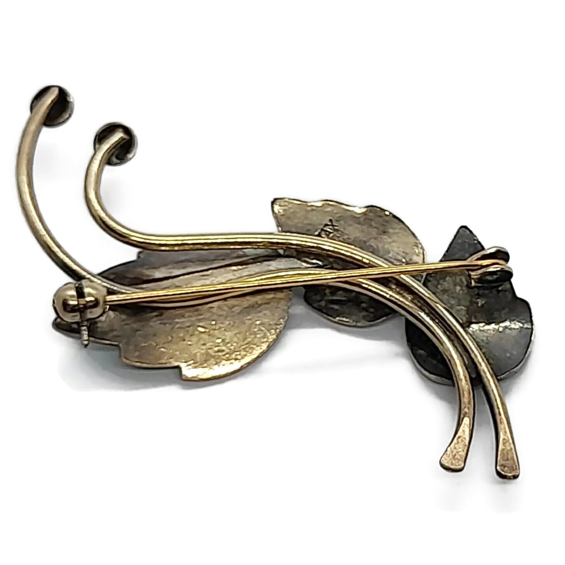 Back view of Jemax Denmark sterling silver gilt brooch 
