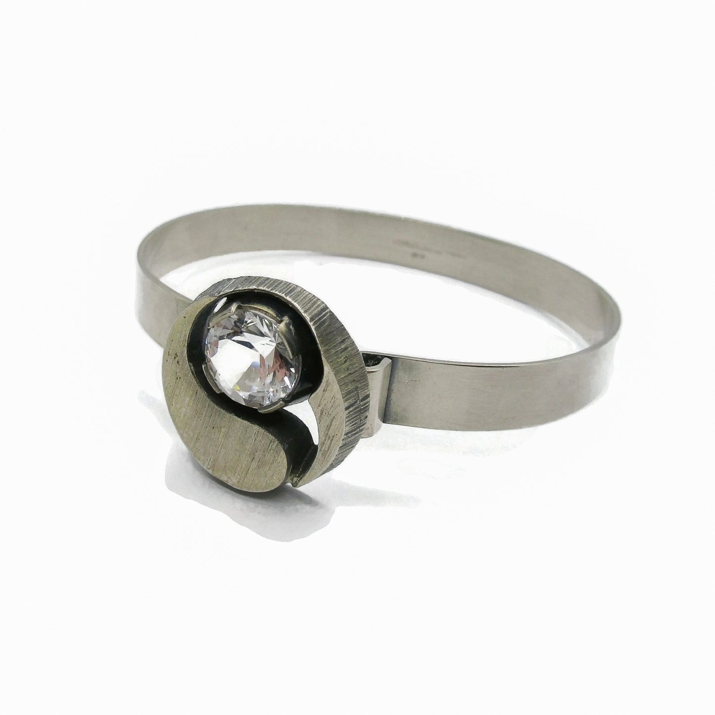Karl Laine rock cystal and sterling silver bracelet side view