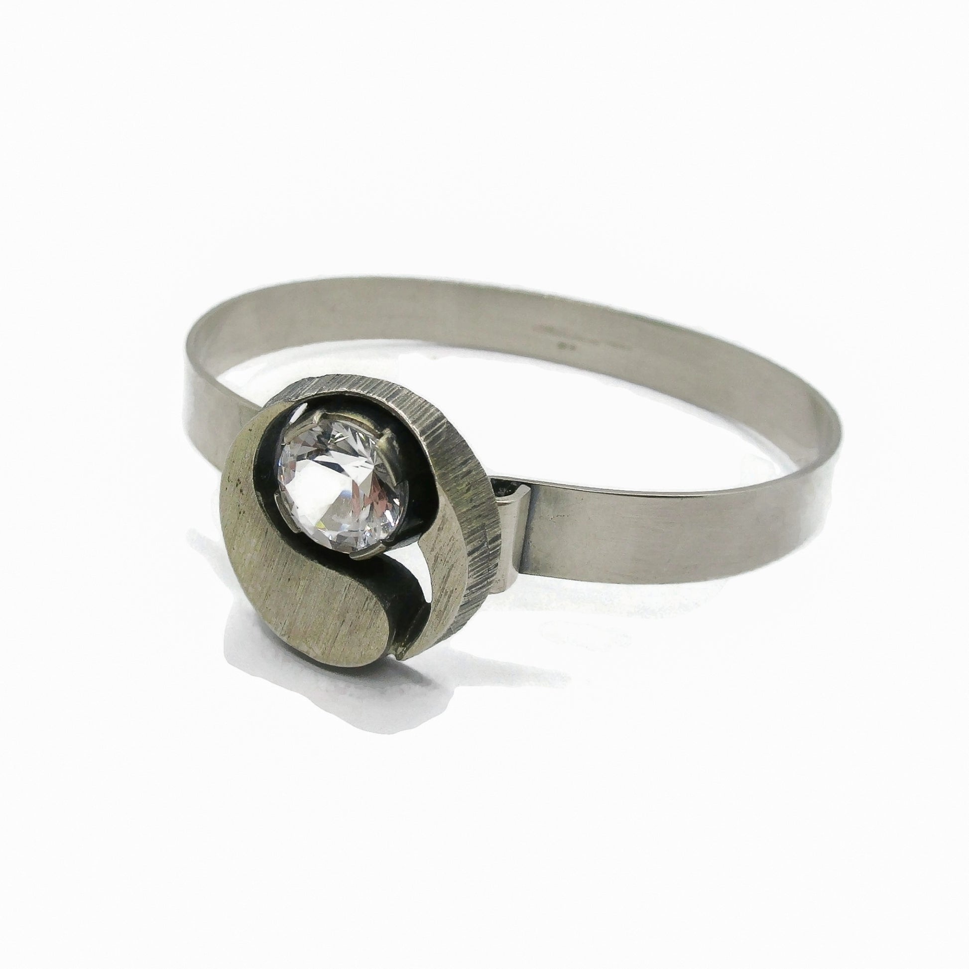 Karl Laine rock cystal and sterling silver bracelet side view