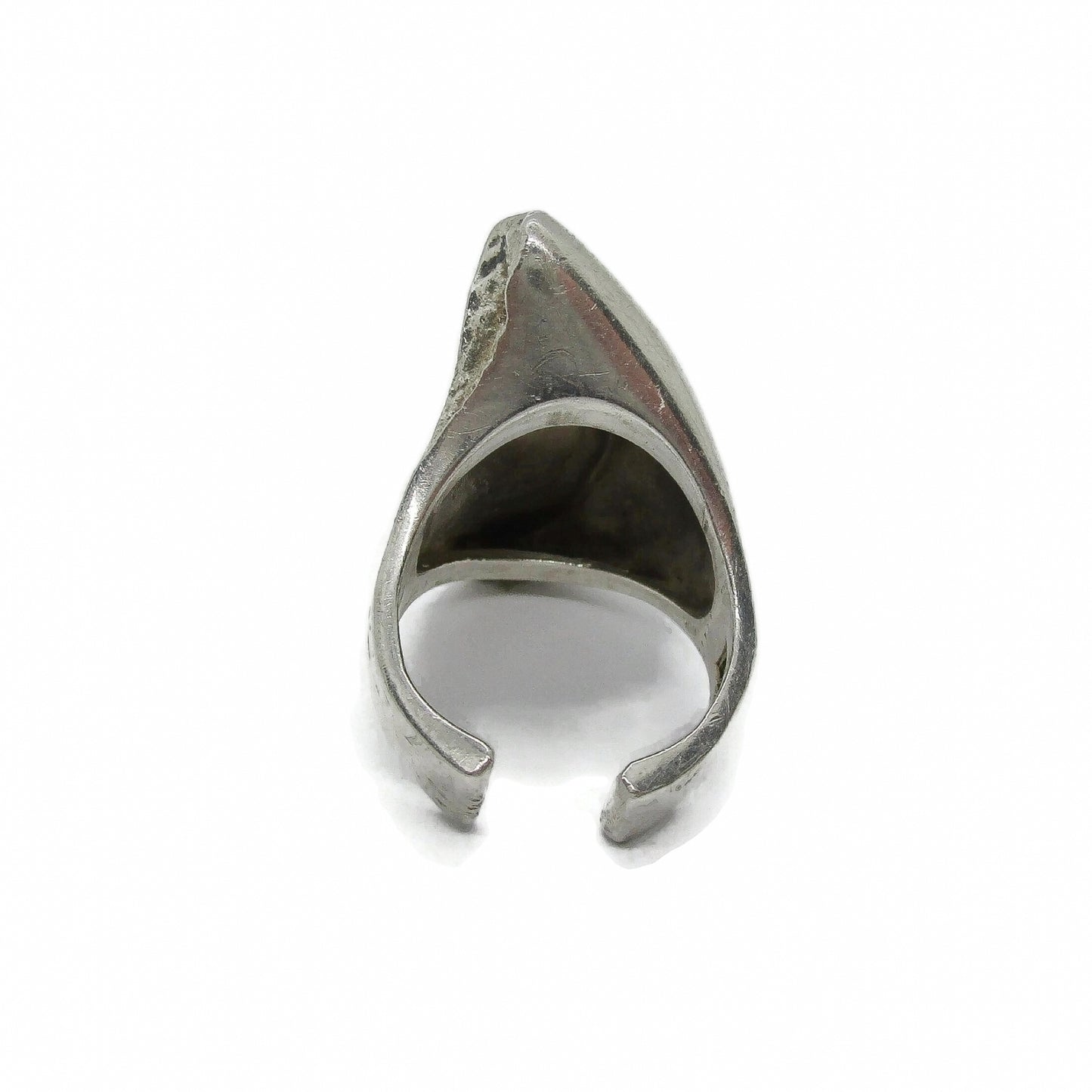 Back view of a Lapponia Finland sterling silver ring in the Balance design