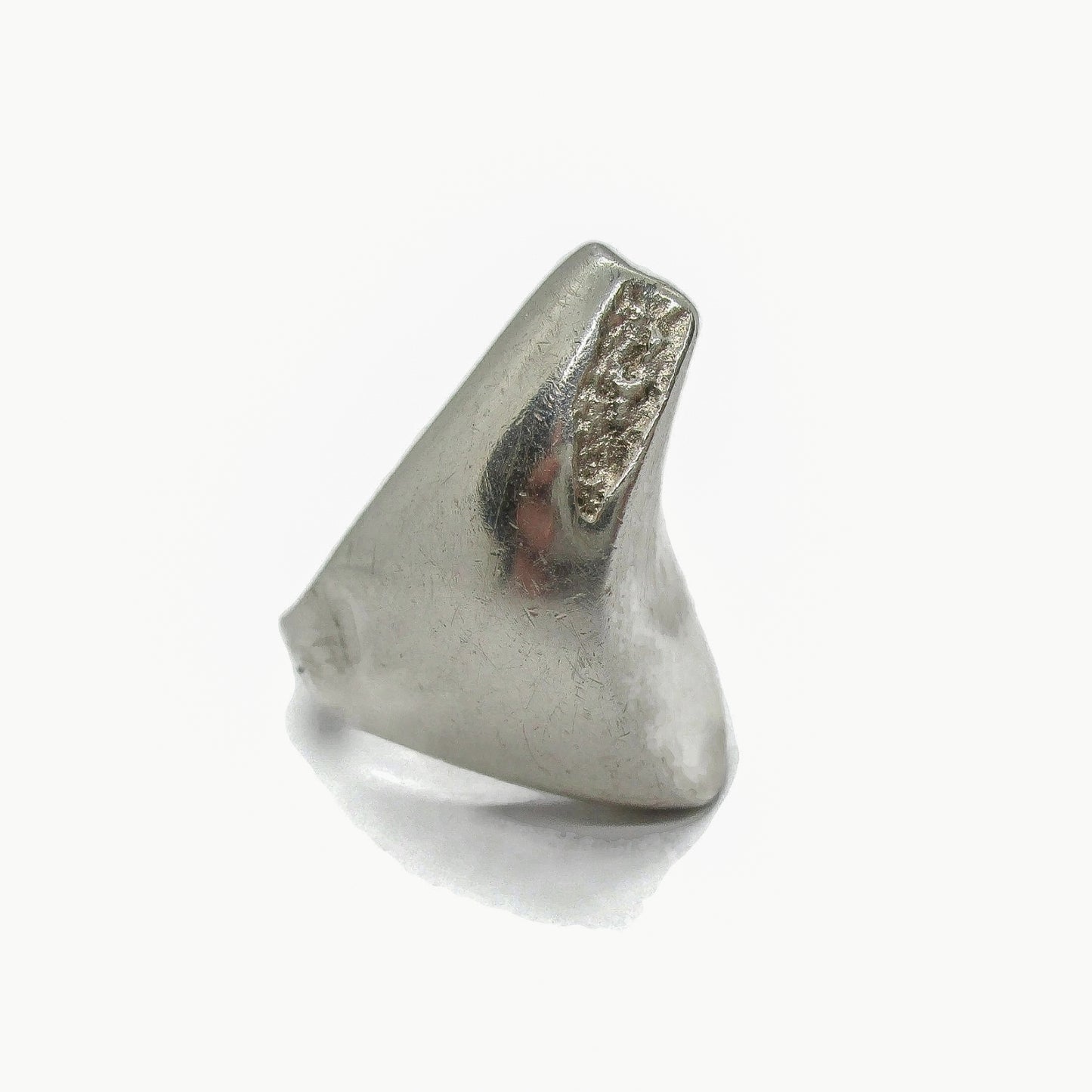 Close up view of a Lapponia Finland sterling silver ring in the Balance design