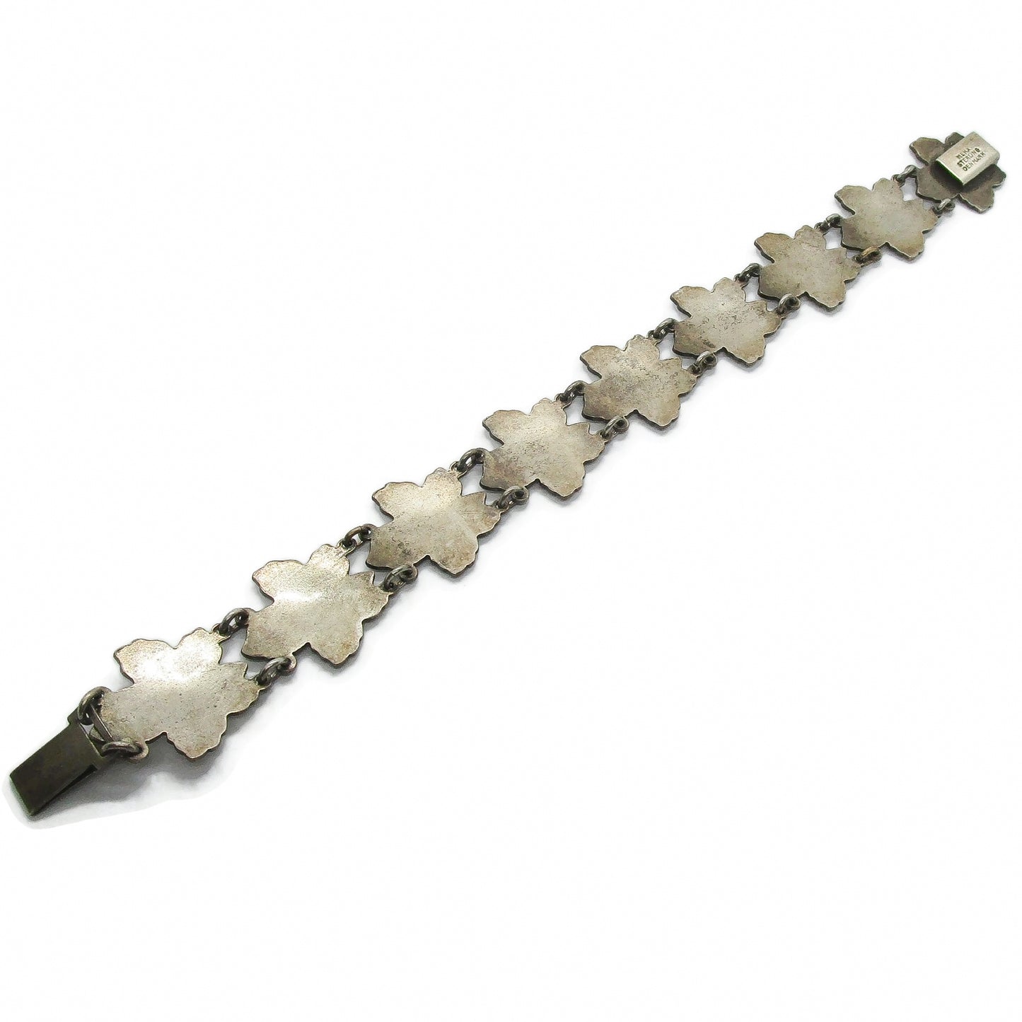 Meka sterling silver and enamel bracelet back view