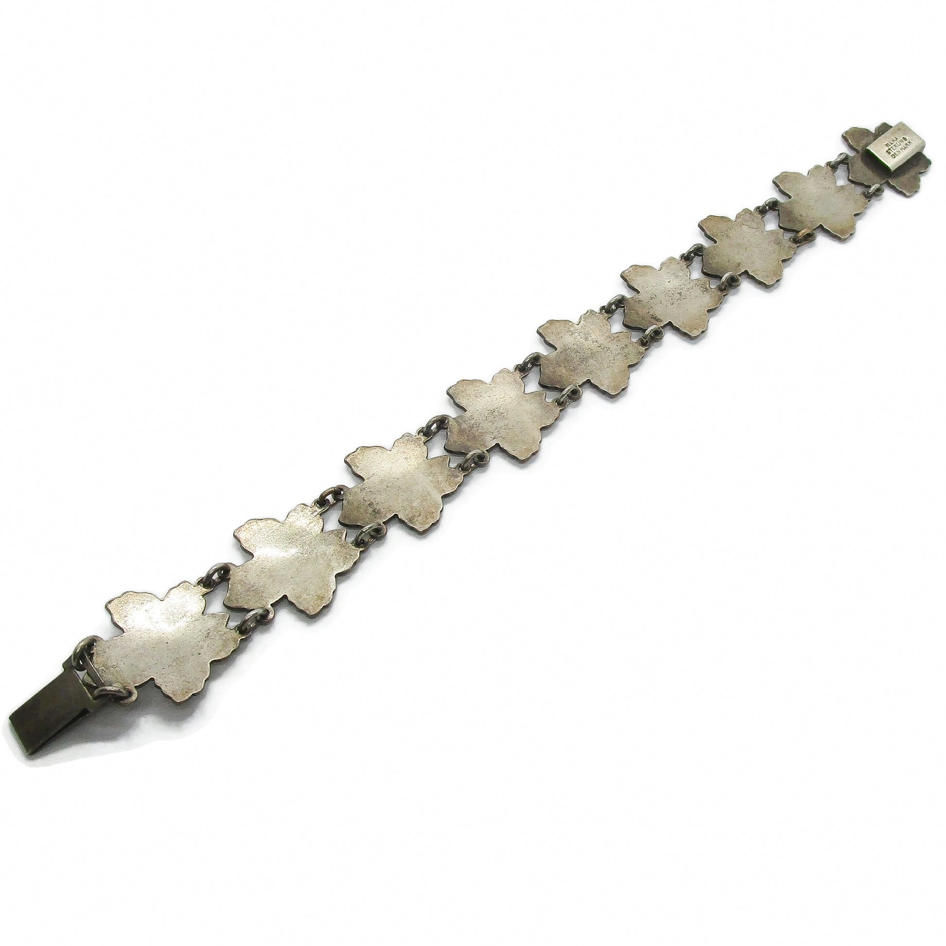 Meka sterling silver and enamel bracelet back view