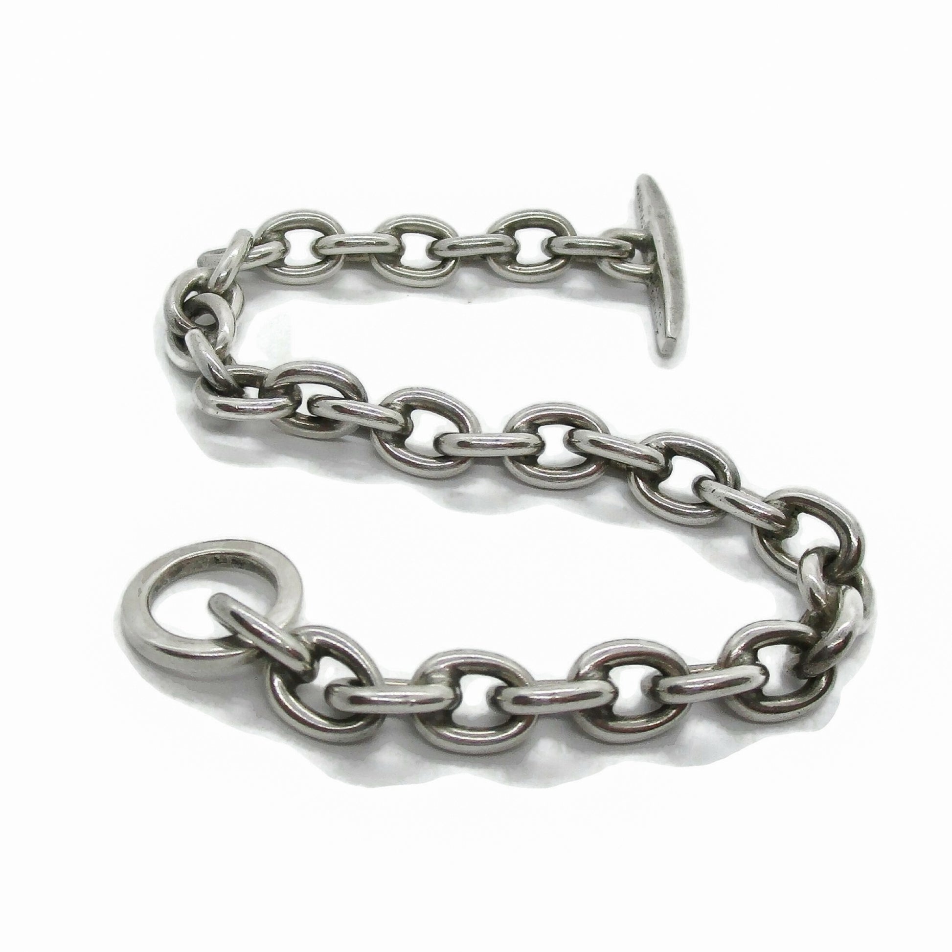 Randers Solvvefabrik sterling silver chain bracelet laid in S shape