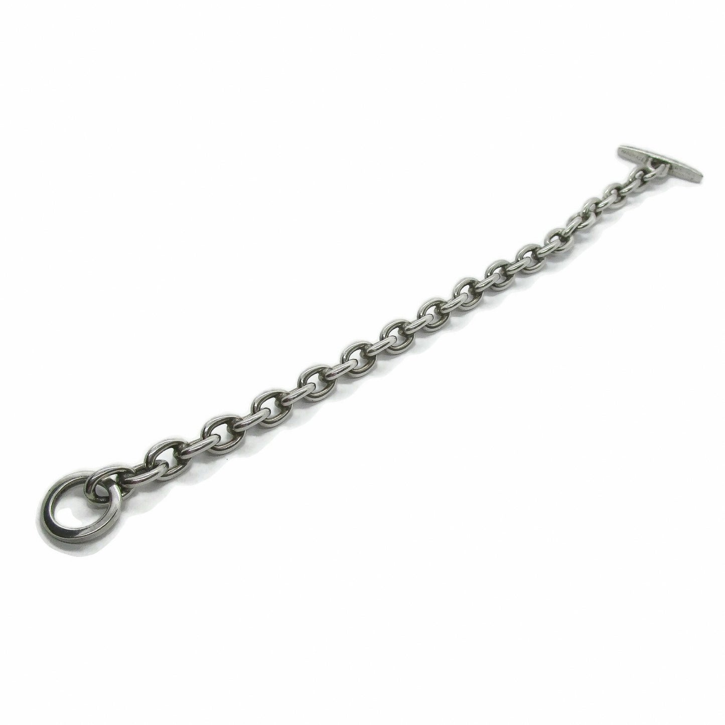 Randers Solvvefabrik sterling silver chain bracelet laid in straight line