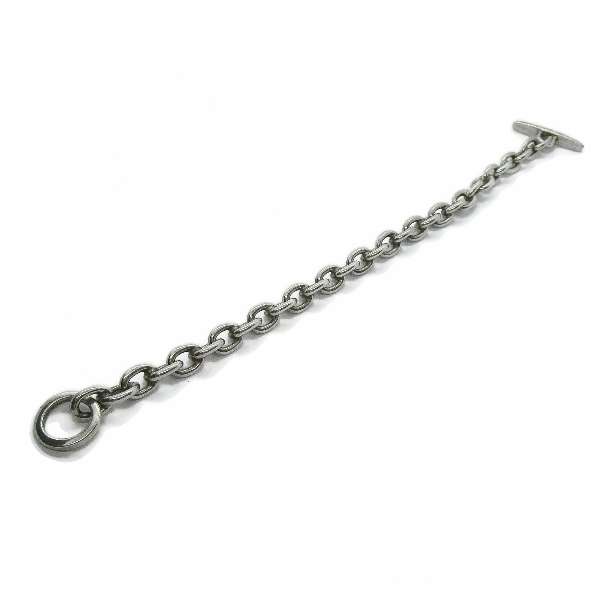 Randers Solvvefabrik sterling silver chain bracelet laid in straight line