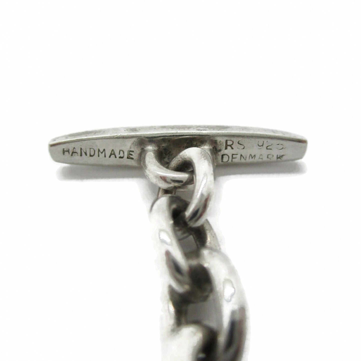 Randers Solvvefabrik sterling silver bracelet toggle detail showing hallmarks