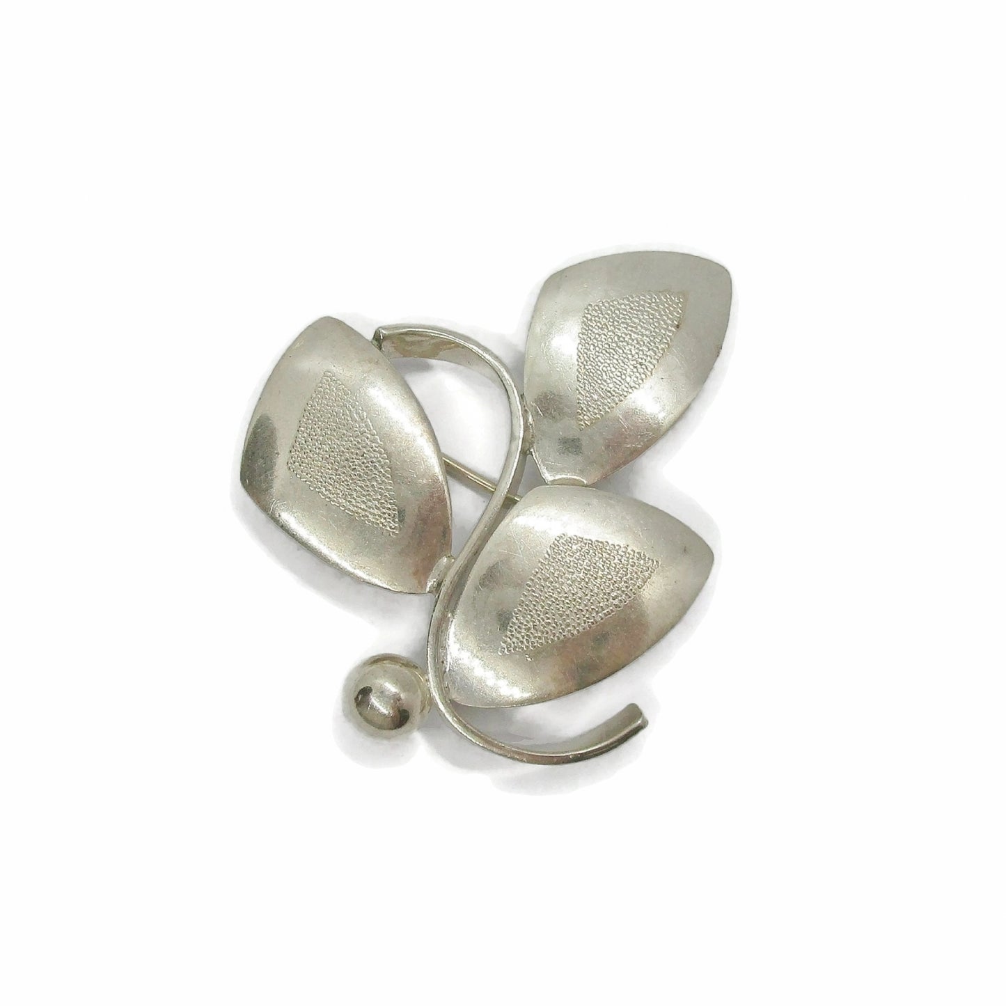 Theodor Skat Rordam Denmark sterling silver brooch on an angle
