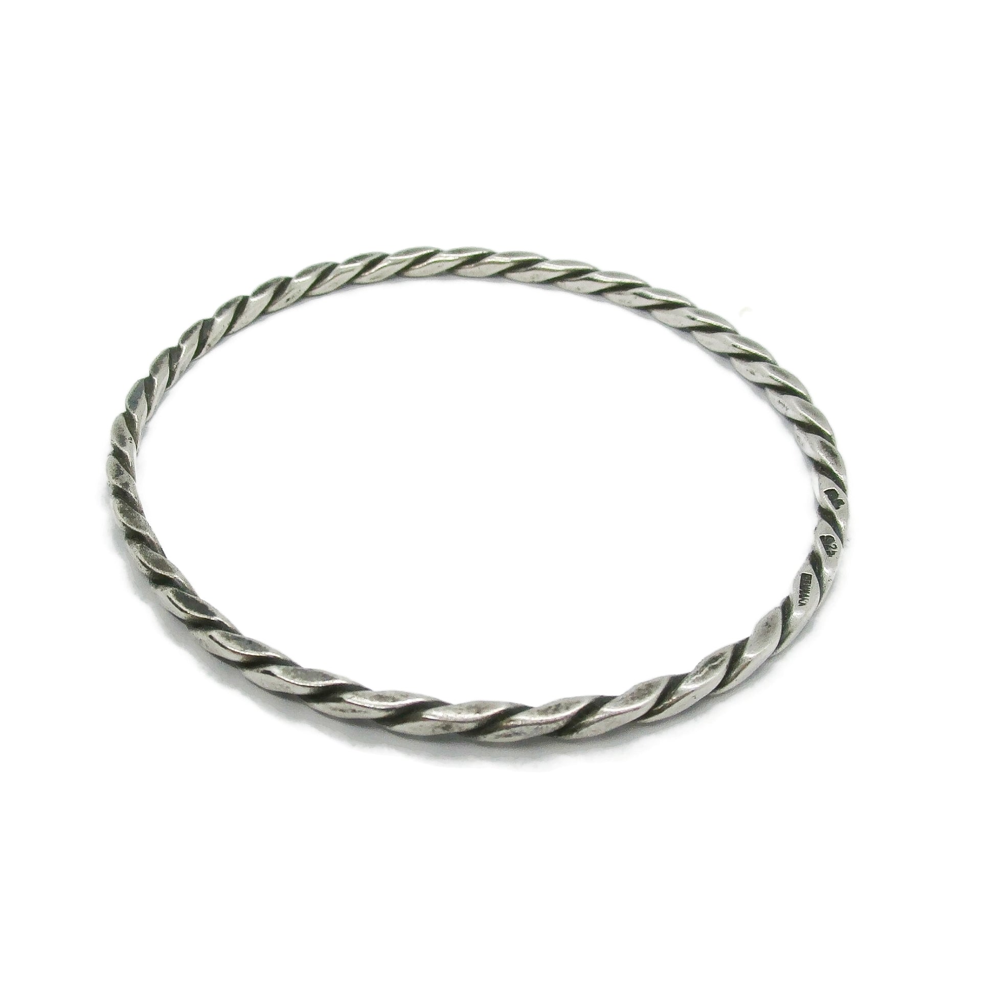 Randers Solvvefabrik vintage sterling silver bangle, flat view